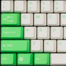 Tai-Hao White & Lime Green ABS Double Shot Keycap Set